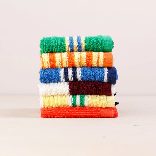 Striped Terry Towelling Face Cloth 2 pack