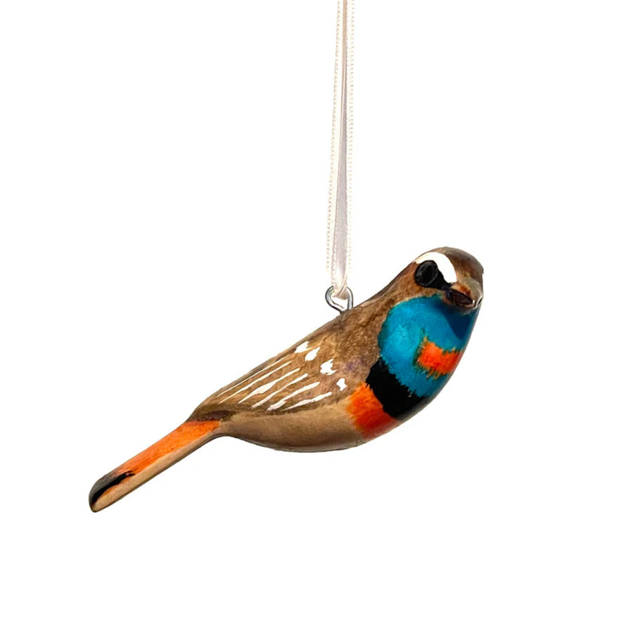 Hand Carved Wood Bird Ornaments