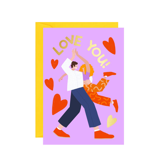 Love You Couple Dancing Greetings Card