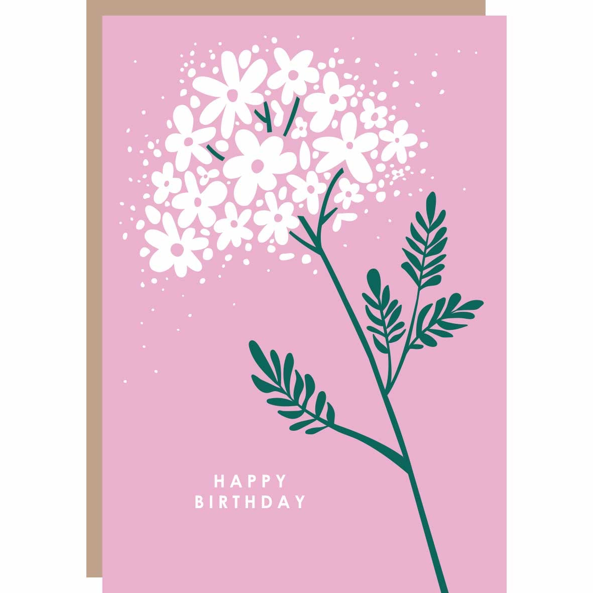 Happy Birthday Cow Parsley Card