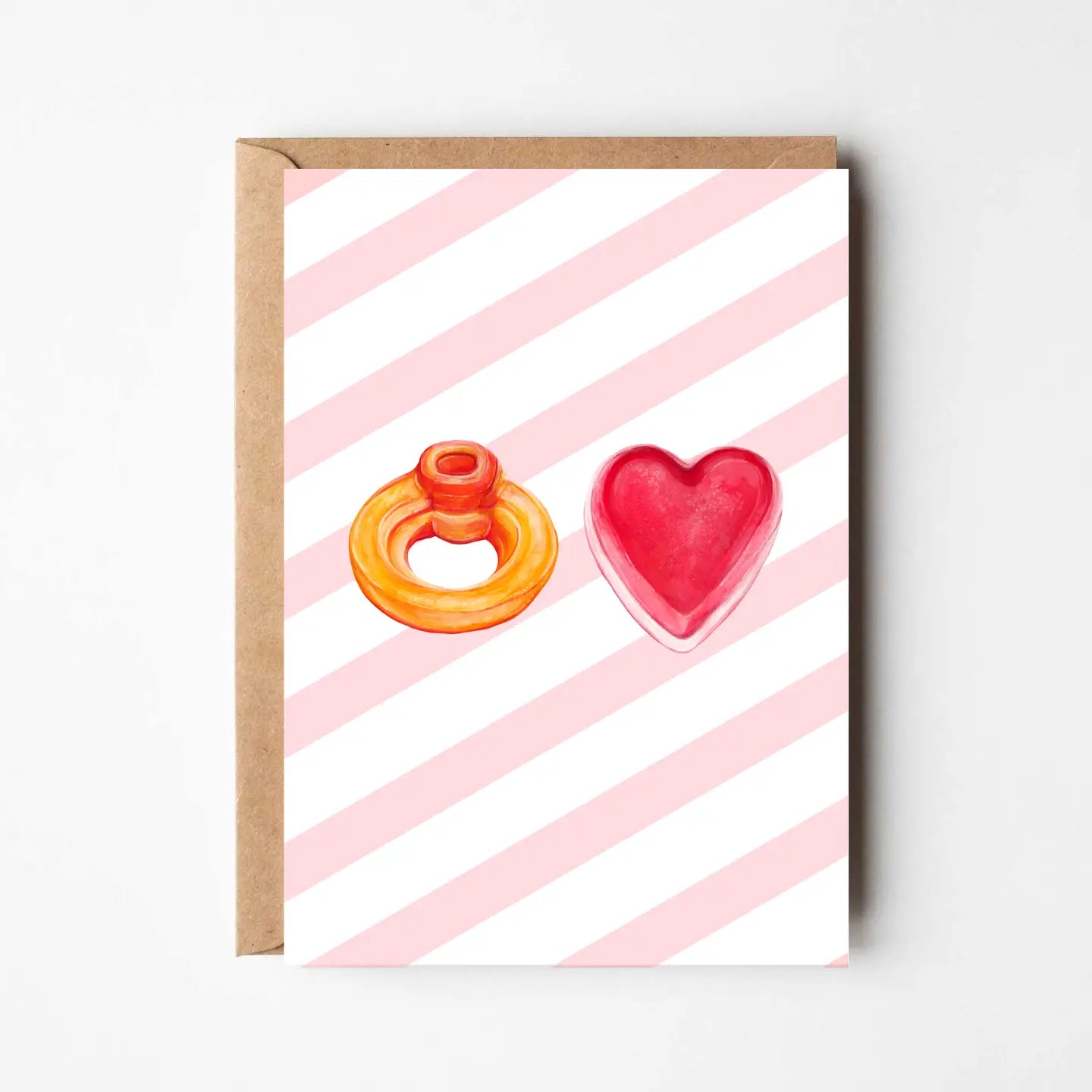 Engagement Heart Ring Sweets Card