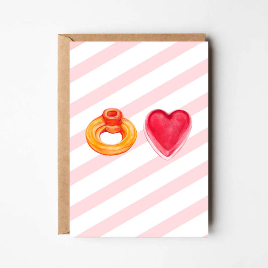 Engagement Heart Ring Sweets Card