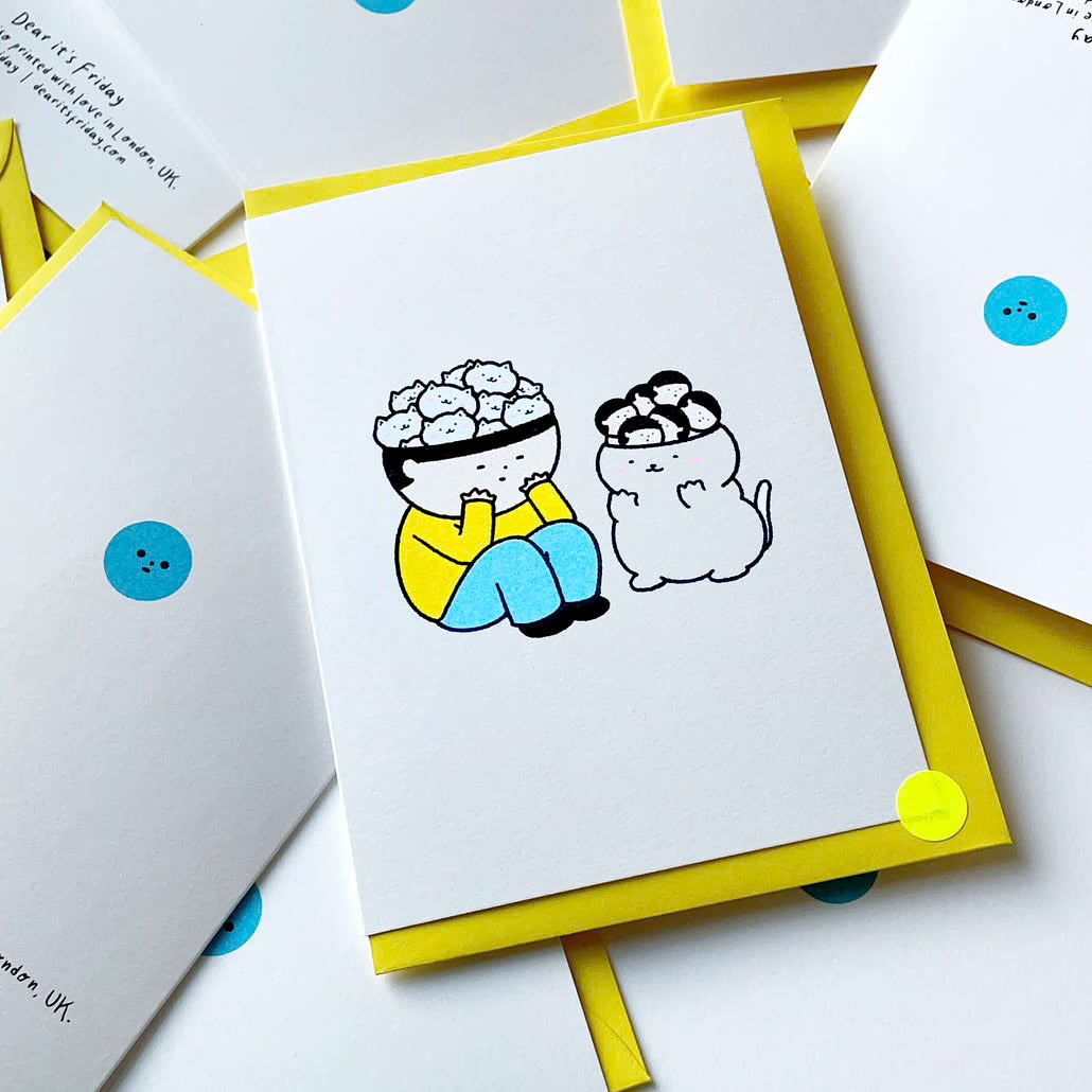 Riso Printed Greetings Card