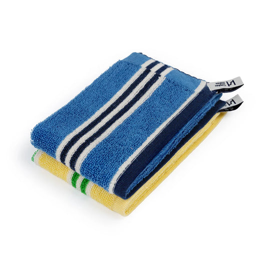 Striped Terry Towelling Face Cloth 2 pack