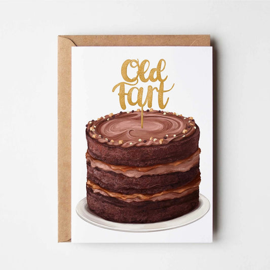 Old Fart Chocolate Cake Birthday Card