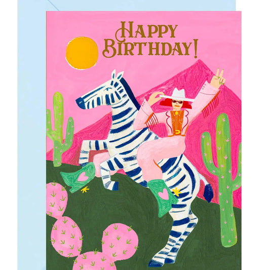 Zebra Cowgirl Card