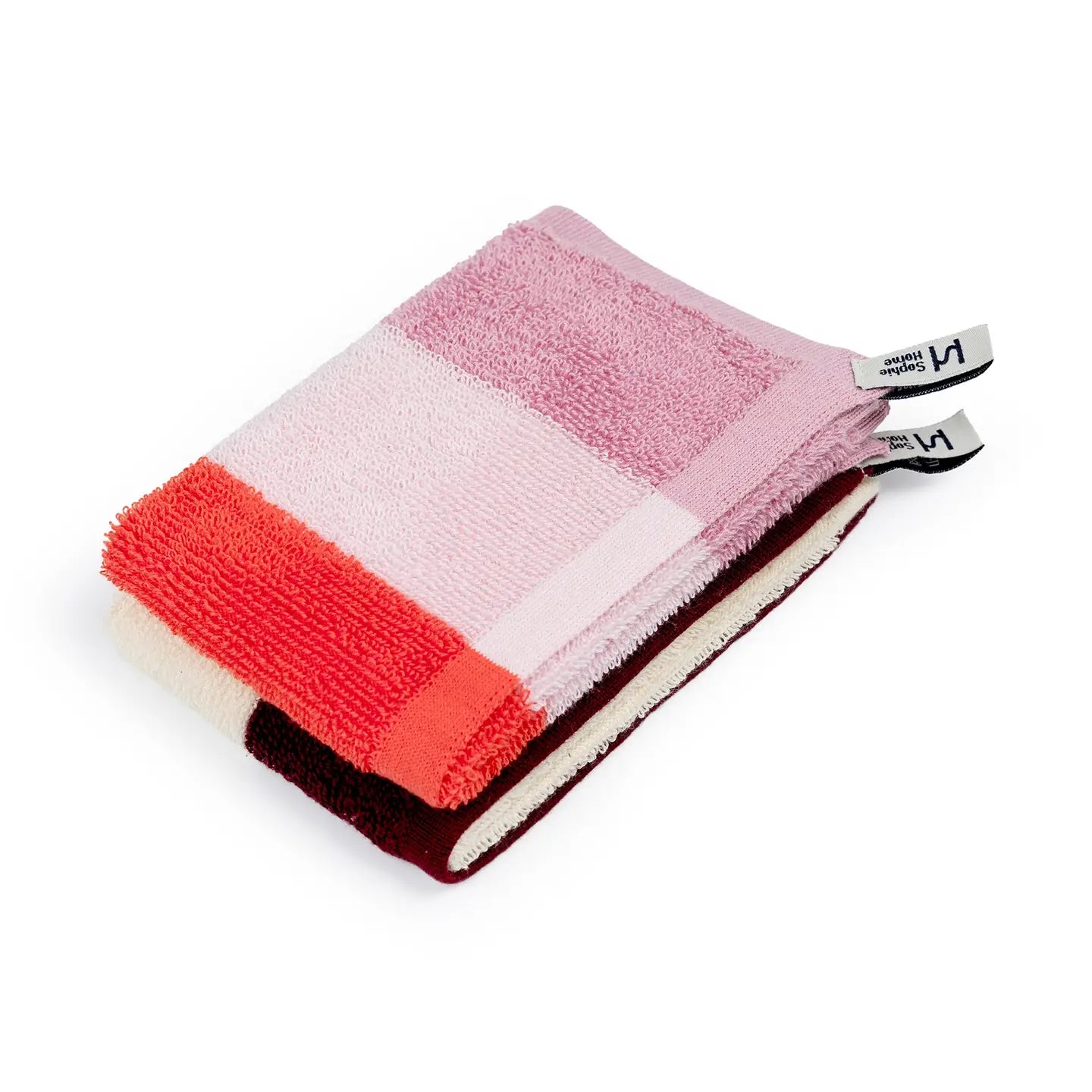 Striped Terry Towelling Face Cloth 2 pack