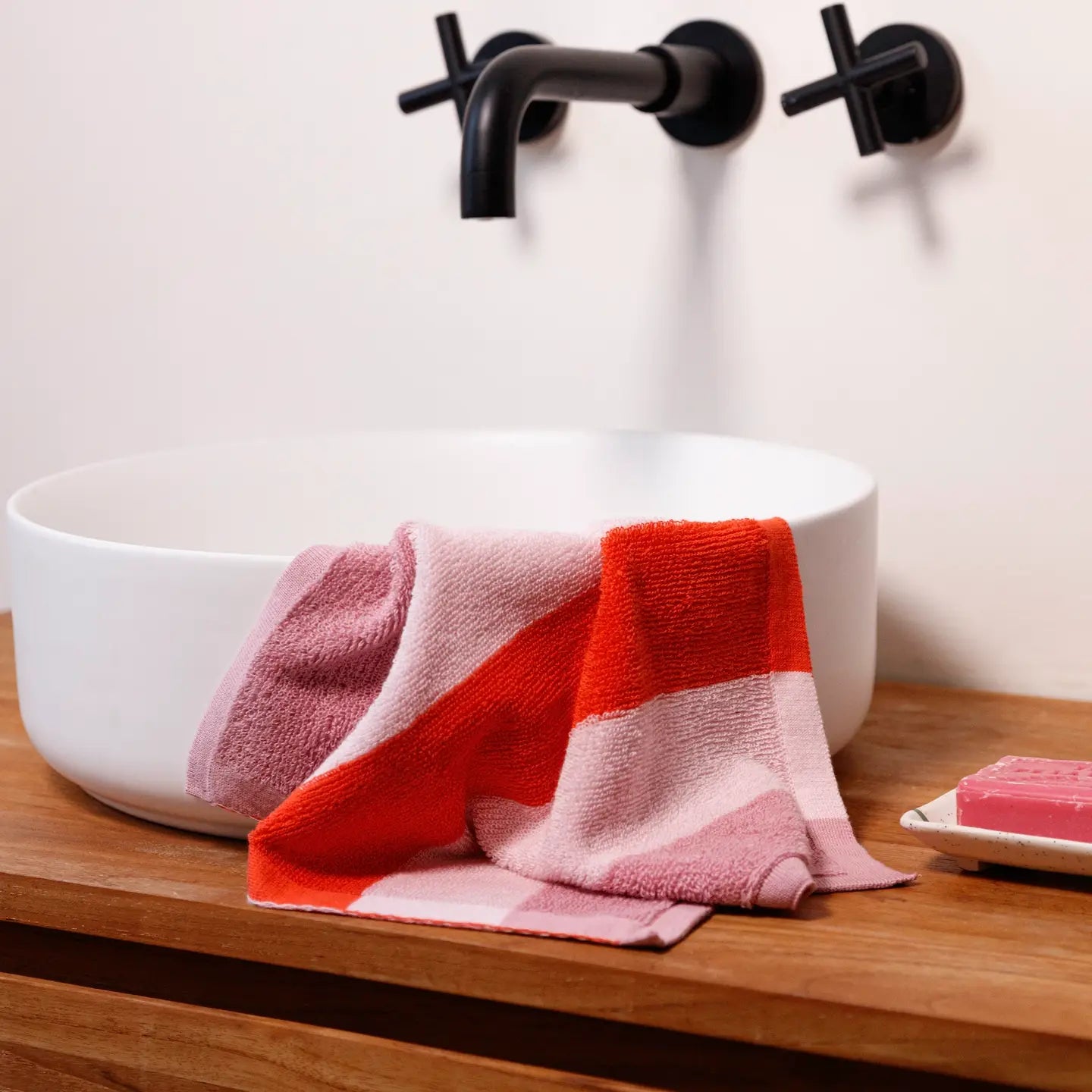 Striped Terry Towelling Face Cloth 2 pack