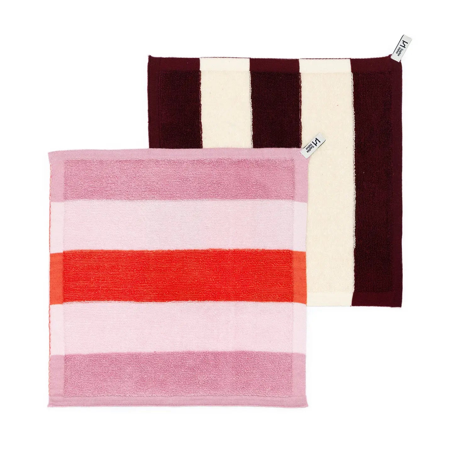 Striped Terry Towelling Face Cloth 2 pack