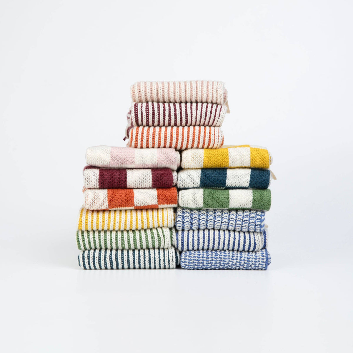 Reusable & Eco-Friendly Cotton Dishcloths: Check Mustard