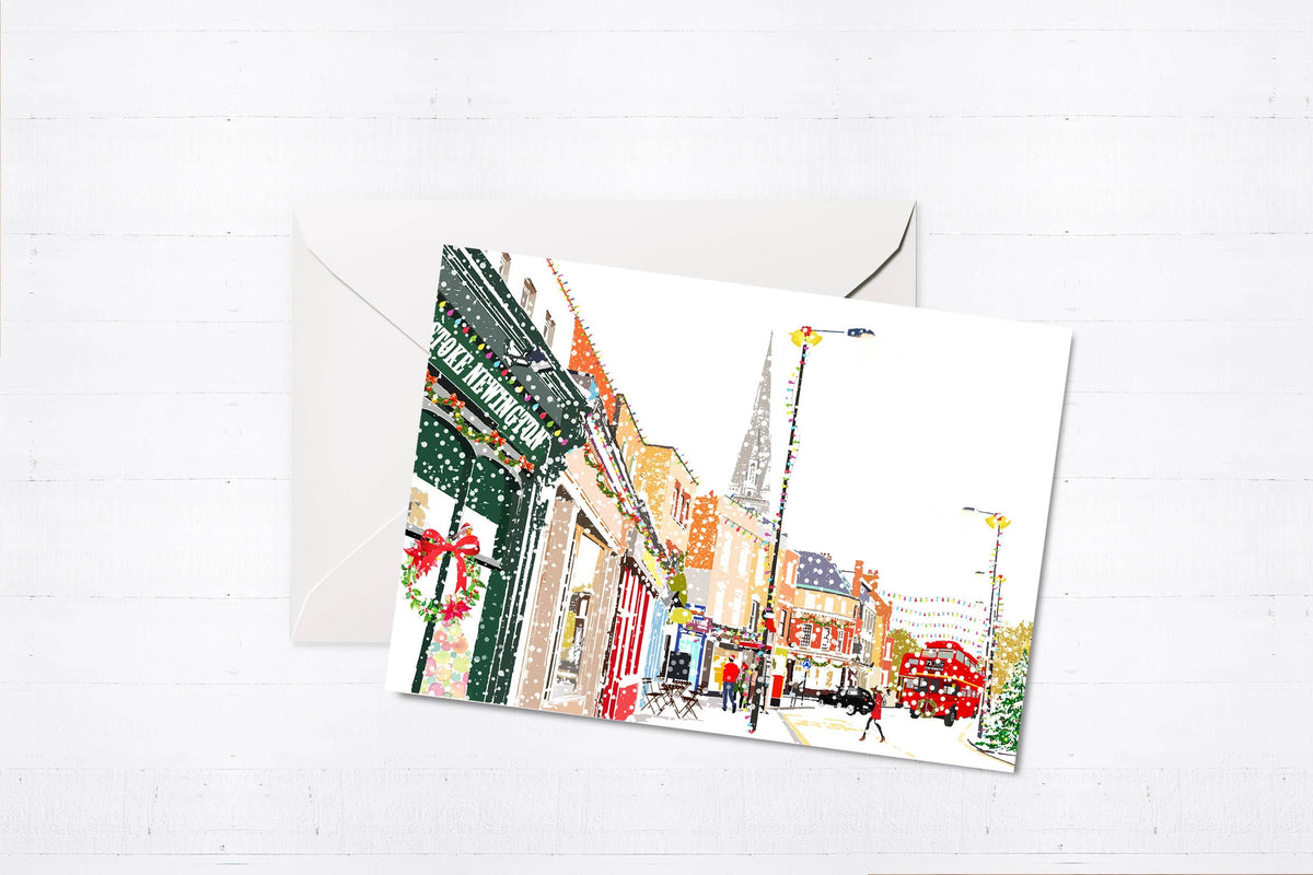 Stoke Newington Church Street Christmas Card (Pack of 6)
