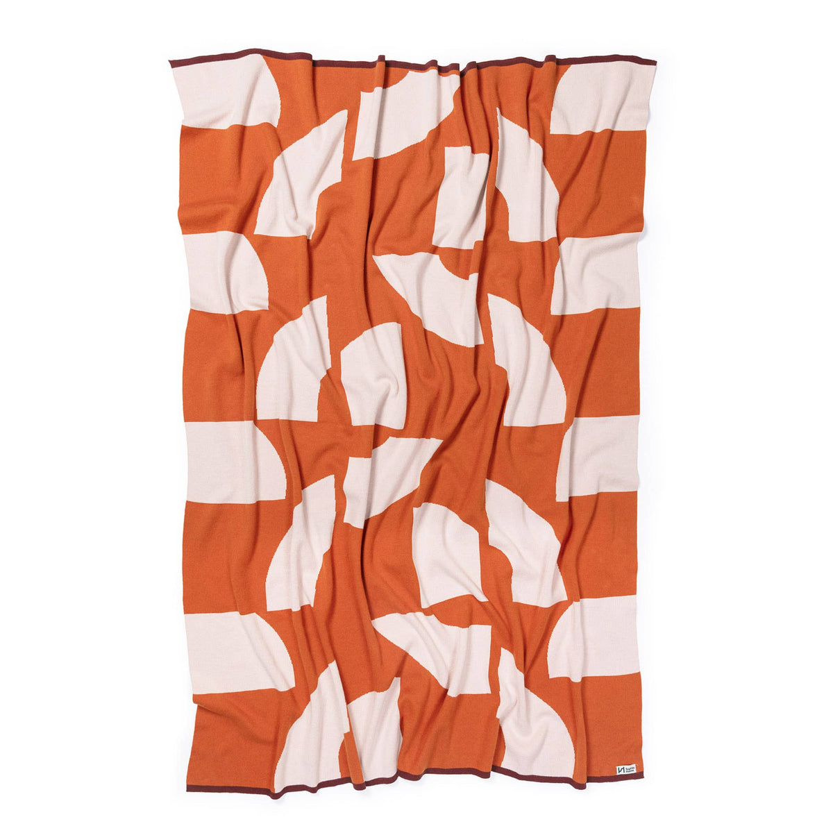 Cotton Knit Throw Blanket: Deko Orange