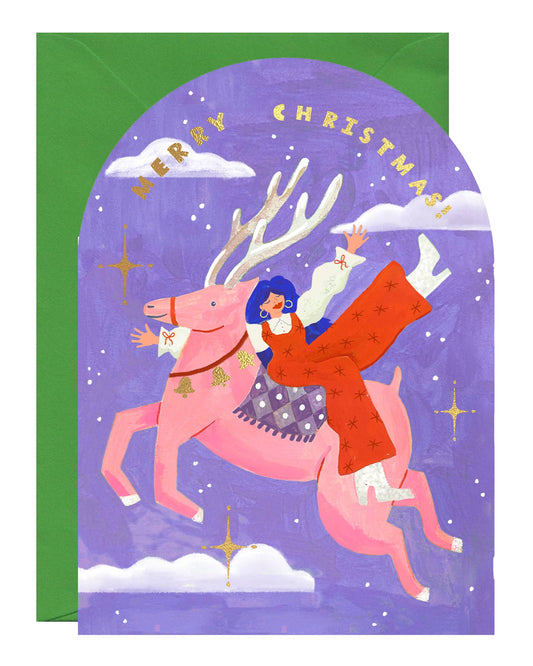 Reindeer Lady Christmas Card