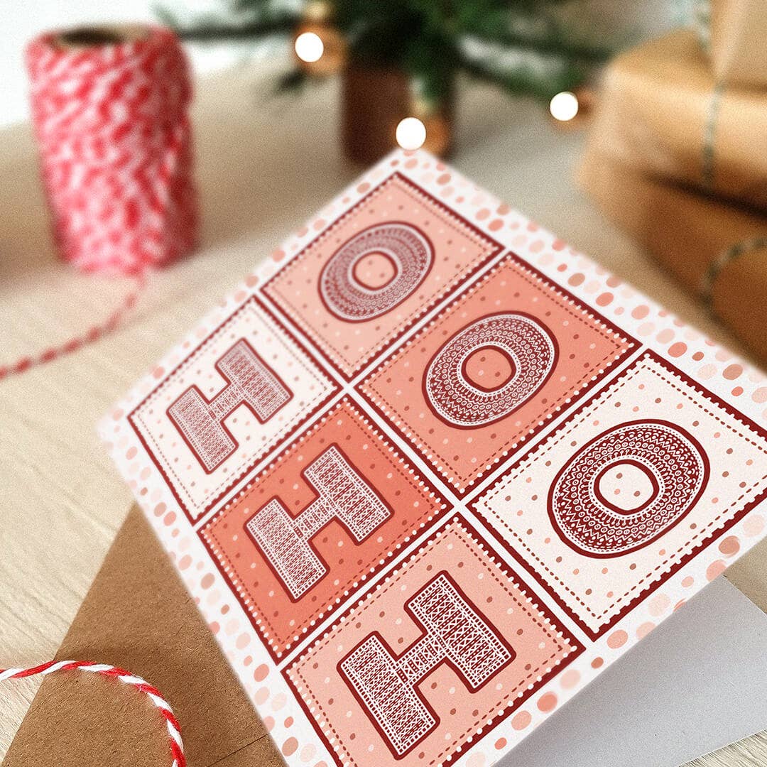 Red 'Ho Ho Ho' Christmas Card