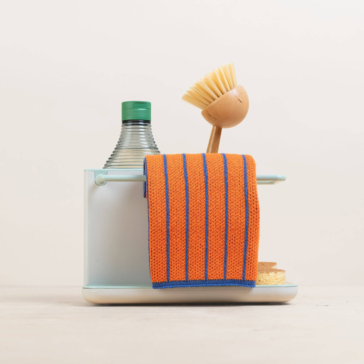 Reusable & Eco-Friendly Cotton Dishcloths: Striped Orange