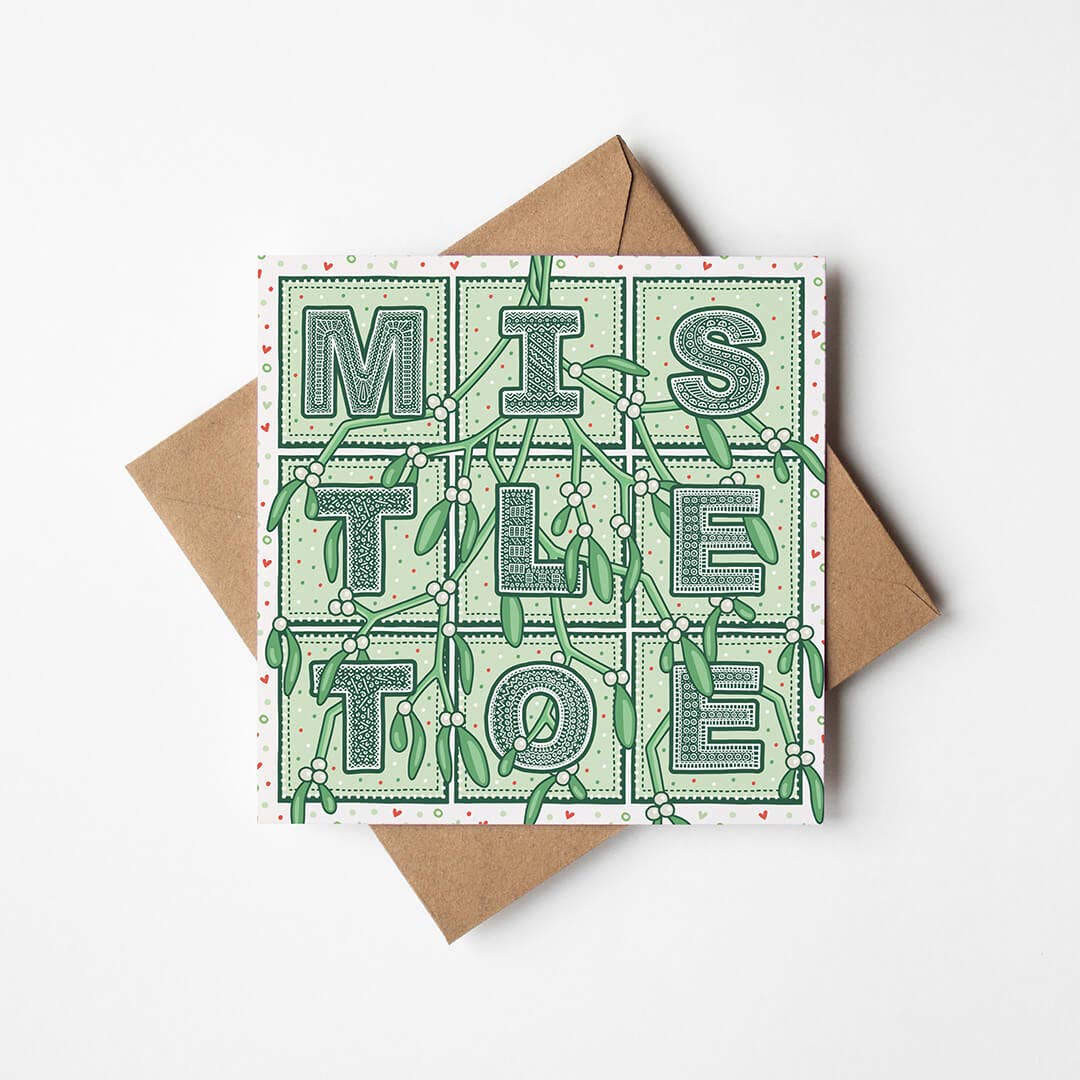 Romantic Mistletoe Christmas Card