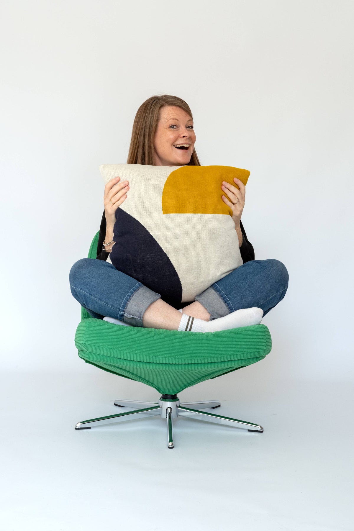Cotton Knit Throw Pillow/Cushion Cover - Ilo Citrus