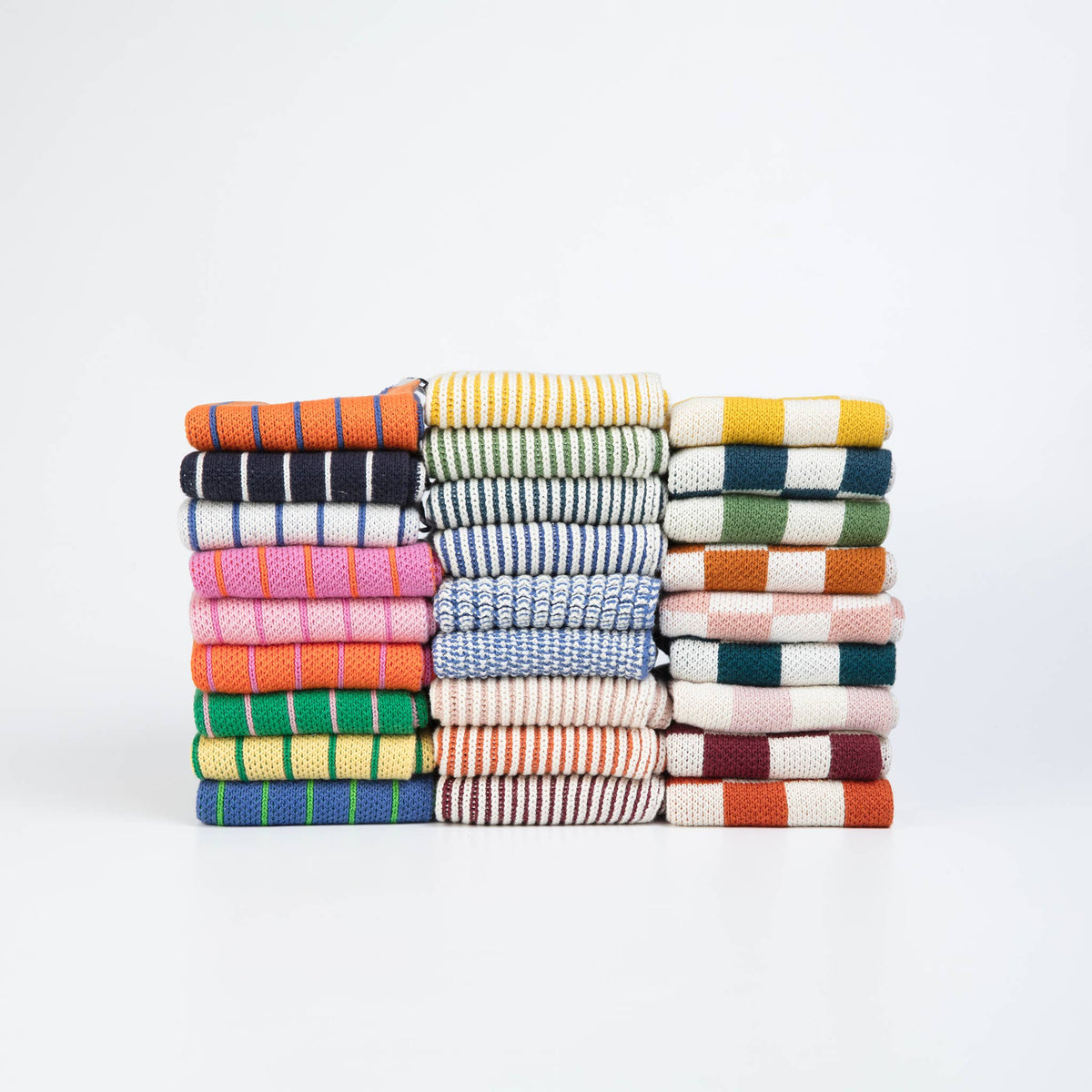 Reusable & Eco-Friendly Cotton Dishcloths: Striped Green