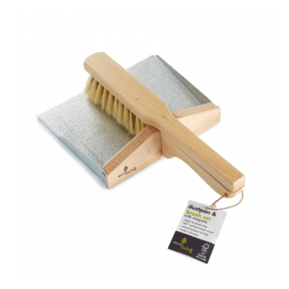 Wooden Dustpan and Brush