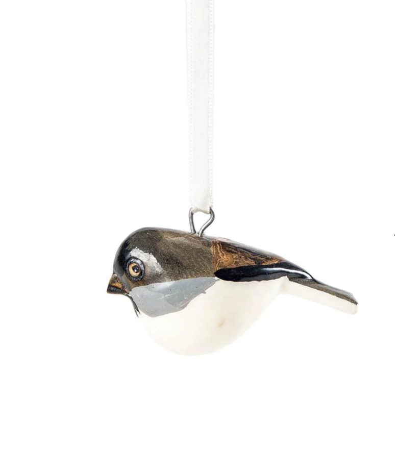 Hand Carved Wood Bird Ornaments