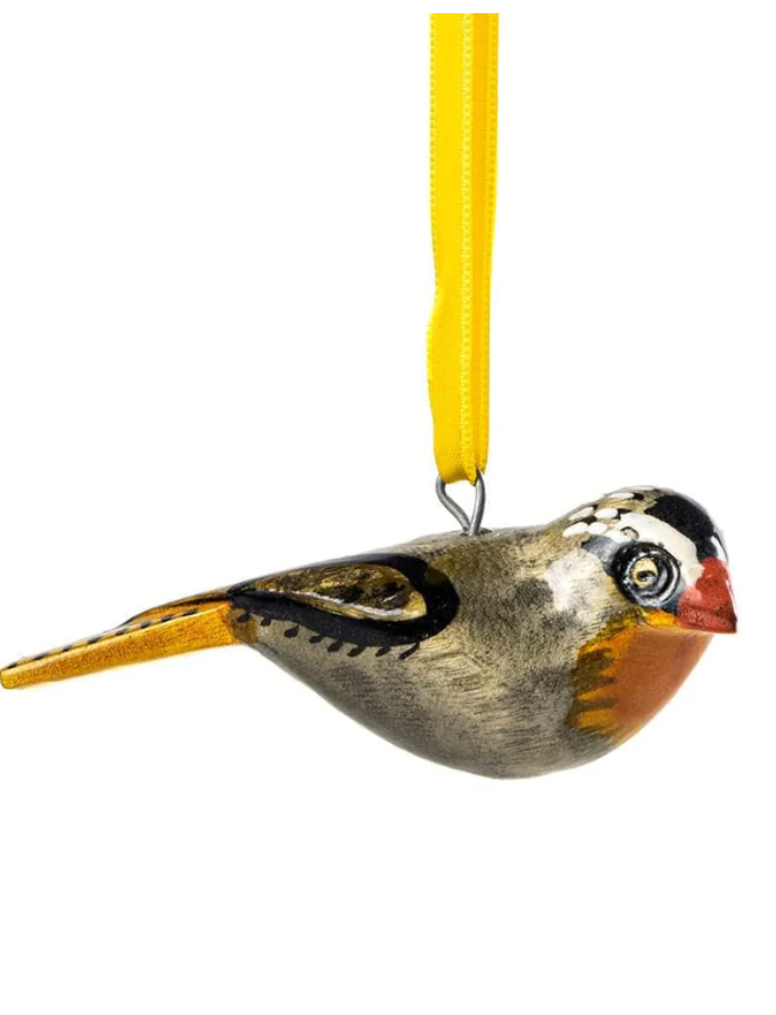 Hand Carved Wood Bird Ornaments