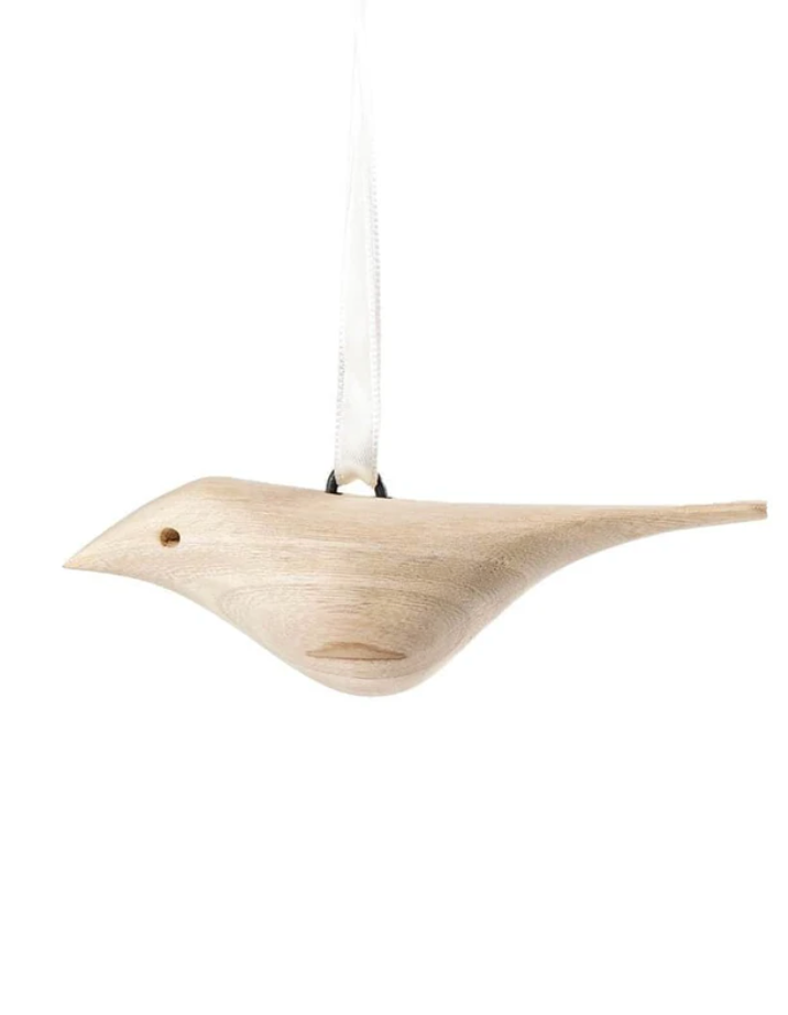 Hand Carved Wood Bird Ornaments