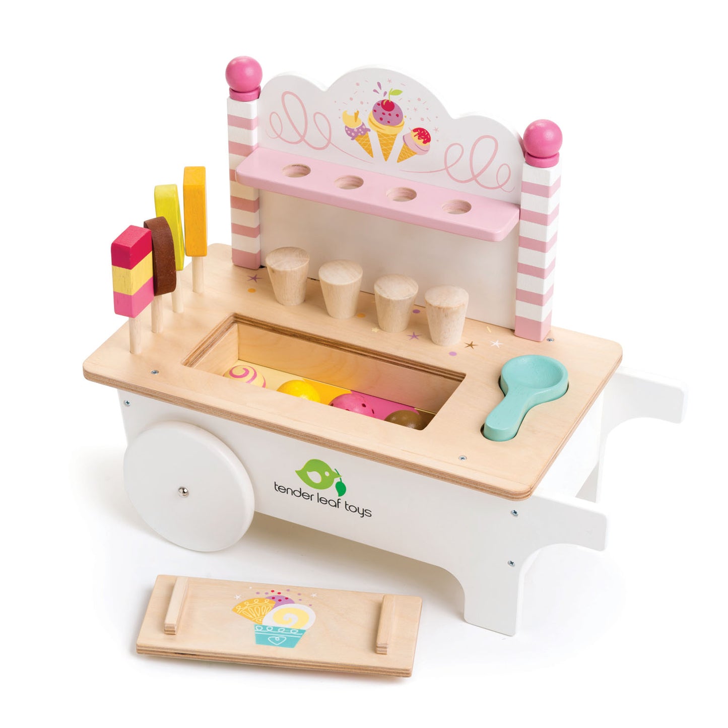 eco friendly wooden ice cream cart