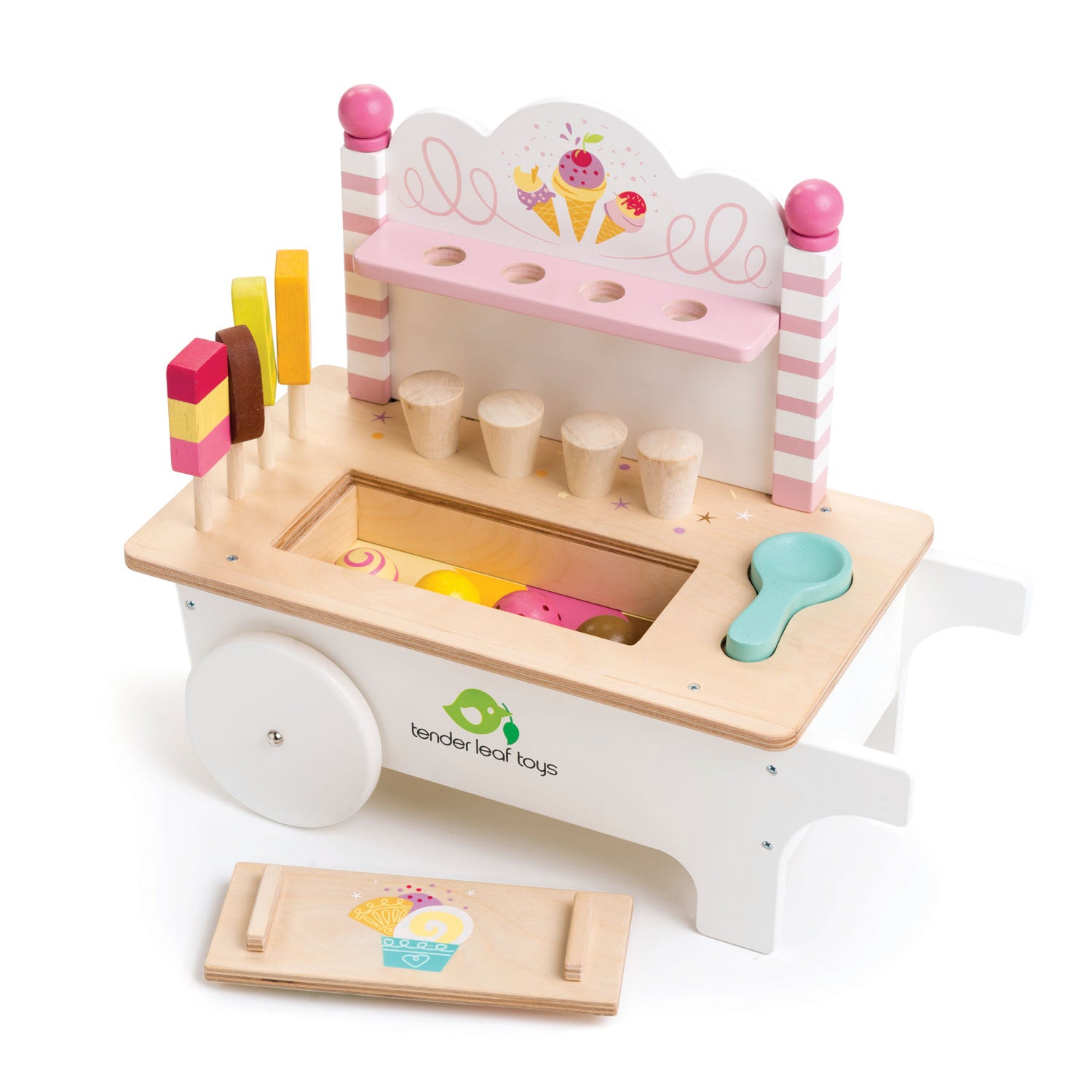 eco friendly wooden ice cream cart