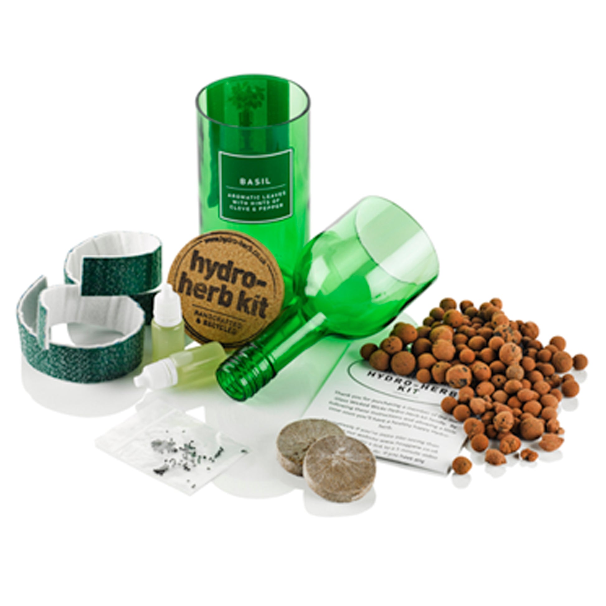 Grow your own hydro-herb kit from a recycled wine bottle - Basil